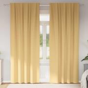 vidaXL Mörkläggningsgardiner med Ringar 2 pcs Beige 260 x 140 cm