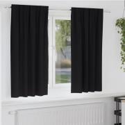 vidaXL Mörkläggningsgardiner med gardiner Svart Polyester