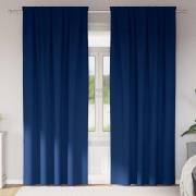 vidaXL Mörkläggningsgardiner med gardiner Mörkblå Polyester