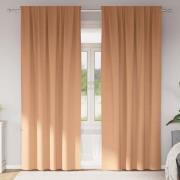 vidaXL Mörkläggningsgardiner med Ringar 2 pcs Ljusbrun 225 x 140 cm