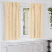 vidaXL Mörkläggningsgardiner med ringar Kräm Polyester