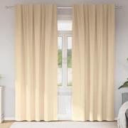 vidaXL Mörkläggningsgardiner med Ringar 2 pcs Kräm 225 x 140 cm