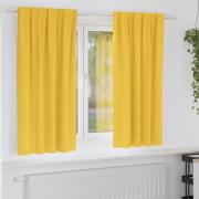 vidaXL Mörkläggningsgardiner med gardiner Senapsgul Polyester