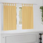 vidaXL Mörkläggningsgardiner med ringar Beige Polyester