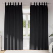 vidaXL Mörkläggningsgardiner med gardiner Svart Polyester