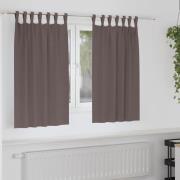 vidaXL Mörkläggningsgardiner med ringar Mörkbrun Polyester