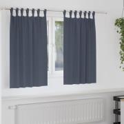 vidaXL Mörkläggningsgardiner med ringar Antracit Polyester
