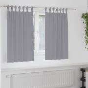 vidaXL Mörkläggningsgardiner med ringar Ljusgrå Polyester