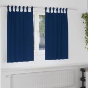 vidaXL Mörkläggningsgardiner med gardiner Mörkblå Polyester
