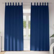 vidaXL Gardiner med gardiner 2 pcs Mörkblå 225 x 140 cm Polyester
