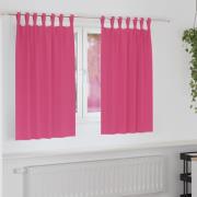 vidaXL Mörkläggningsgardiner med Ringar 2 pcs Klart Pink 140 x 140 cm