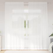 vidaXL Gardiner med gardiner Vit Polyester