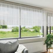 vidaXL Gardiner med gardiner Blommor Vit 1200 x 120 cm Polyester