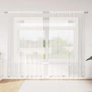 vidaXL Spetsgardin med gardiner Blommor Vit 240 x 200 cm Polyester