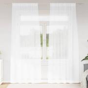 vidaXL Voile Gardin med gardiner 2 pcs Vit 260 x 140 cm Polyester