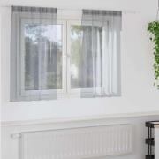 vidaXL Gardiner med gardiner 2 pcs Mörkgrå Polyester