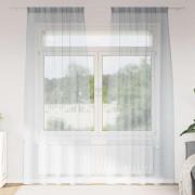 vidaXL Gardiner med gardiner 2 pcs Mörkgrå 140x175cm Polyester