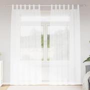 vidaXL Voile Gardin med gardiner 2 pcs Vit 260 x 140 cm Polyester