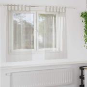 vidaXL Gardiner med gardiner 2 pcs Gräddvit Polyester
