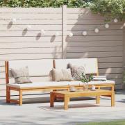 vidaXL Solstol Reclining Brun 200 x 57 x 75cm Massivt akaciaträ