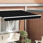 vidaXL Markisvalance Svart 2.3 x 0.2 m Kanvas