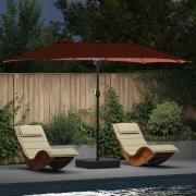 vidaXL Trädgårdsparasol Terracotta 385 x 209 x 244 cm tyg
