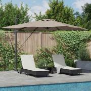 vidaXL Parasoll Taupe 286 x 284 x 270 cm Aluminium och Polyester