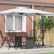 vidaXL Roma Parasol Beige 286 x 285 x 265 cm Polyester, aluminium