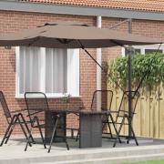 vidaXL Roma Parasol Taupe 286 x 284 x 265 cm Aluminium och Polyester