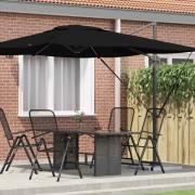 vidaXL Roma Parasol Svart 286 x 285 x 265 cm Polyester, aluminium