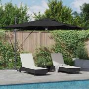 vidaXL Roma Parasol Svart 286 x 285 x 270 cm Aluminium, Polyester
