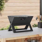vidaXL Utomhusgrill Svart 46 x 30 x 31 cm Stål