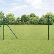 vidaXL Eurogärdsel Grön 1.4 x 10 m PVC-belagt järn