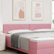 vidaXL Huvudgavel Väggmonterad Geometriskt Rosa 200 cm Sammet