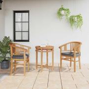 vidaXL Trädgårdsstolar 2 pcs Brun 63 x 58 x 89 cm Massivt teakträ
