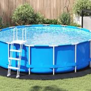vidaXL Bottenmatta för pool Svart Ø 366 cm Polyester geotextil