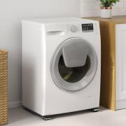 vidaXL Tvättmaskinsockel 2 pcs Svart 72 x 5 x 4,5 cm Rostfritt stål