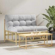 vidaXL Trädgårdsbänk Ljusgrå 110 x 75 x 71 cm Stål