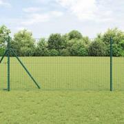 vidaXL Staketstolpar 2 pcs Grön 130 cm Pulverlackerad stål