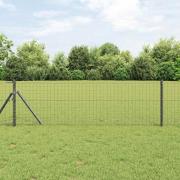 vidaXL Staketstolpar 2 pcs Grå 120 cm Pulverlackerad stål