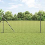 vidaXL Staketstolpar 12 pcs Grå 140 cm Pulverlackerad stål