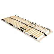 vidaXL Ribbad sängbotten Brun 120 x 190 cm Massivt bokträ