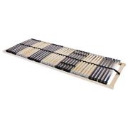vidaXL Ribbad sängbotten Brun 90 x 190 cm Massivt bokträ