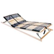vidaXL Ribbad sängbotten Brun 80 x 190 cm Massivt bokträ