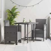 vidaXL Trädgård Stol 2 pcs Ljusgrå 53 x 49 x 85 cm PP