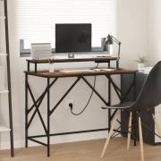 vidaXL Skrivbord med hylla Rökt ek 100 x 50 x 86,5 cm Konstruerat trä