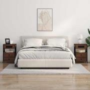 vidaXL Nattduksbord 2 pcs Brun Ek 40 x 31 x 60 cm Konstruerat trä