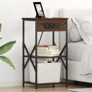 vidaXL Nattduksbord 2 pcs Brun Ek 41 x 31 x 76 cm Konstruerat trä