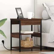 vidaXL Nattduksbord Brun Ek 41 x 31 x 51 cm Konstruerat trä