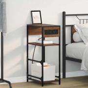 vidaXL Nattduksbord Brun Ek 40 x 27 x 76 cm Konstruerat trä